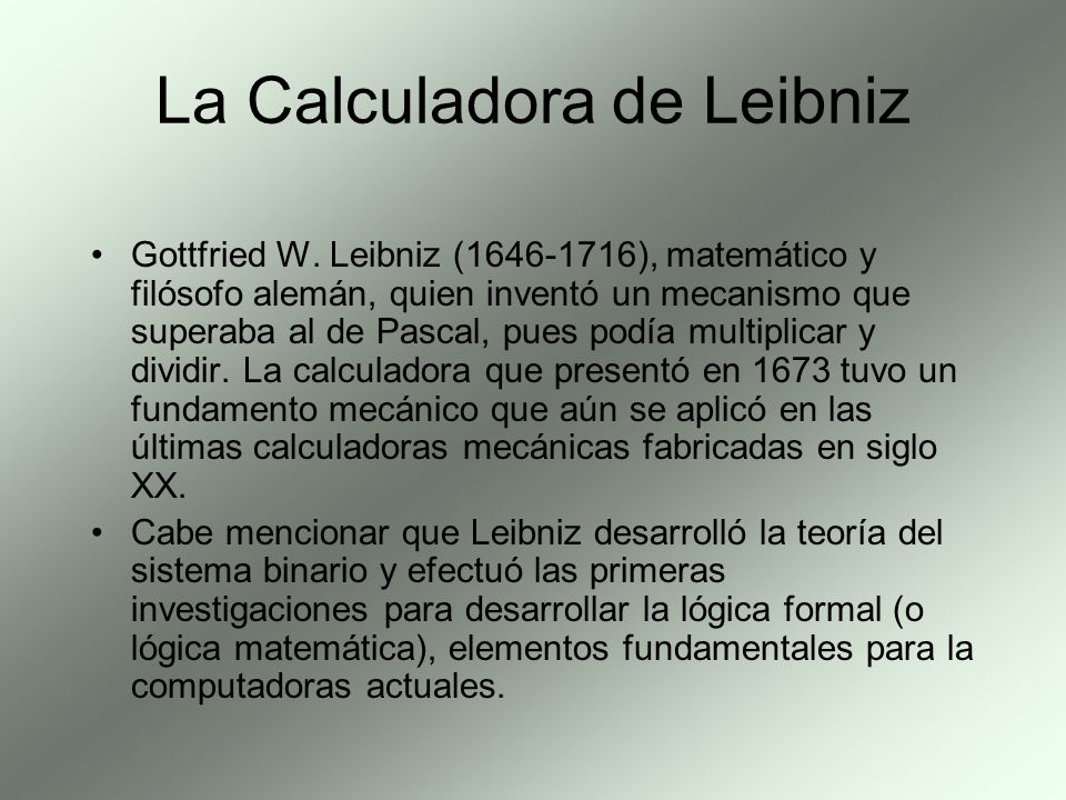 La Calculadora de Leibniz