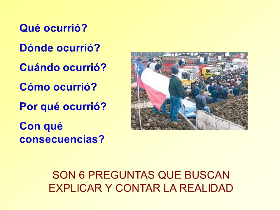 SON 6 PREGUNTAS QUE BUSCAN EXPLICAR Y CONTAR LA REALIDAD