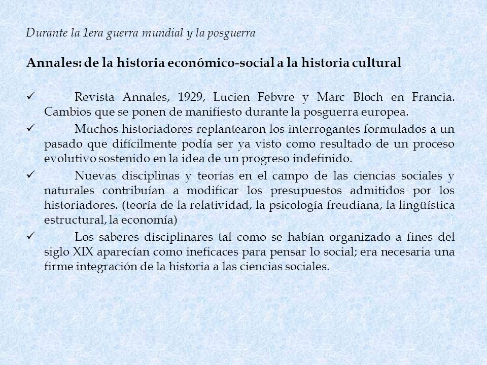 Annales: de la historia económico-social a la historia cultural