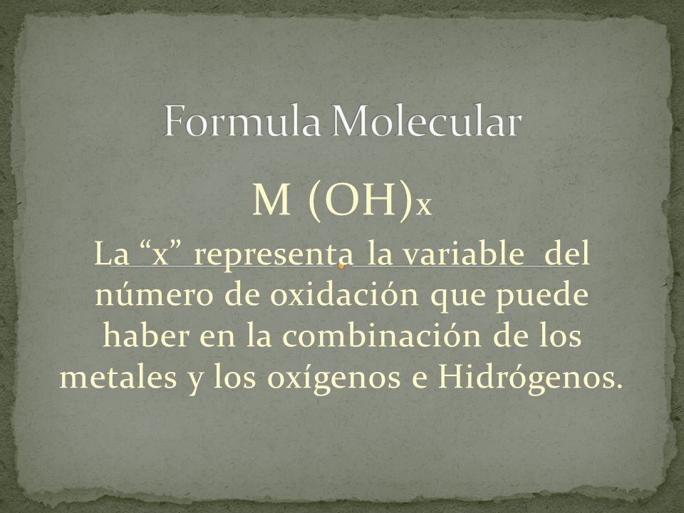 Formula Molecular M (OH)x