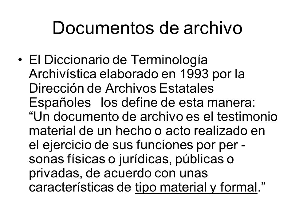 Documentos de archivo
