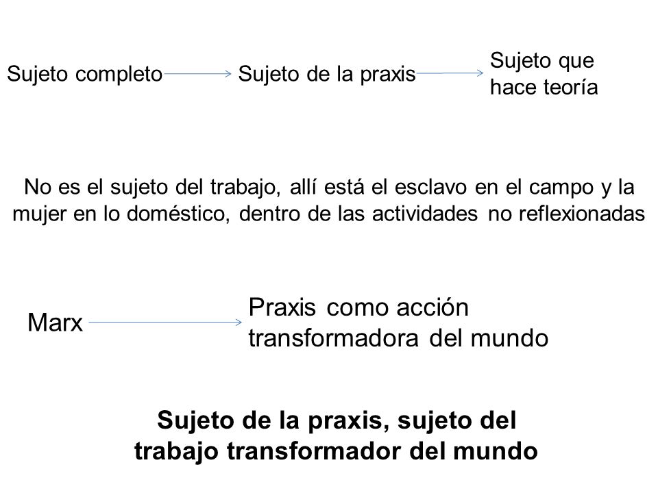 Sujeto de la praxis, sujeto del trabajo transformador del mundo