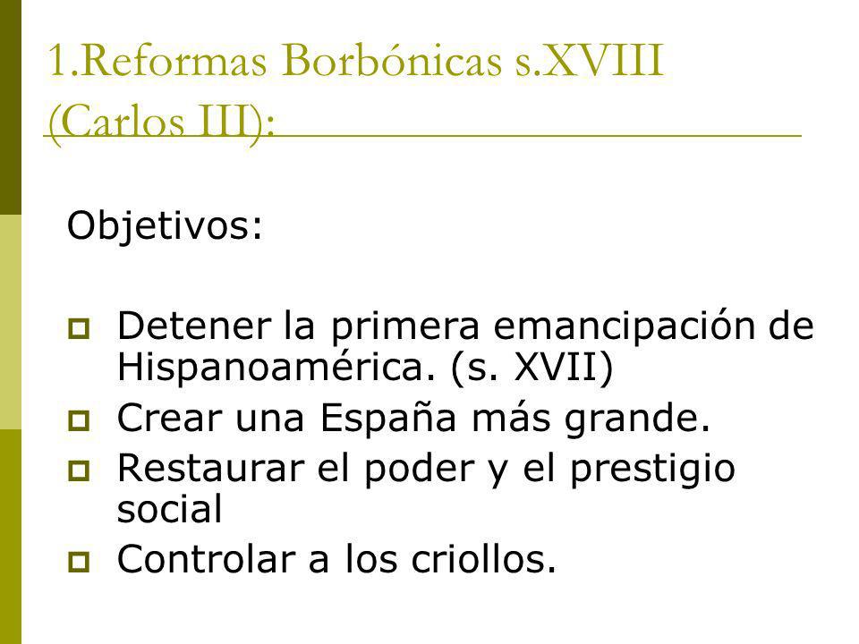 1.Reformas Borbónicas s.XVIII (Carlos III):