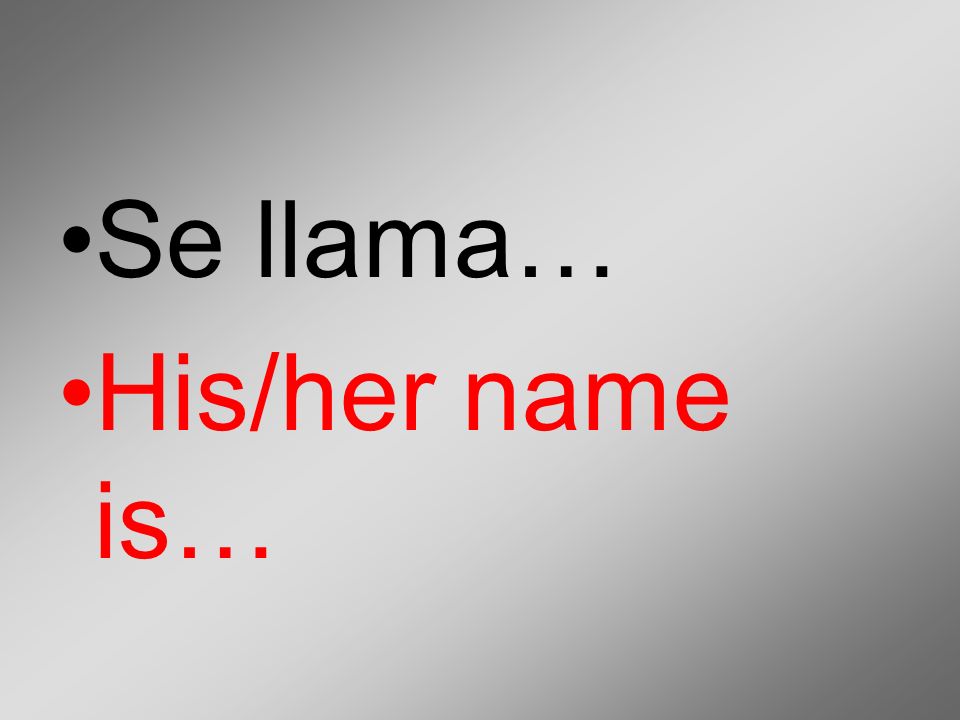 Se llama… His/her name is…