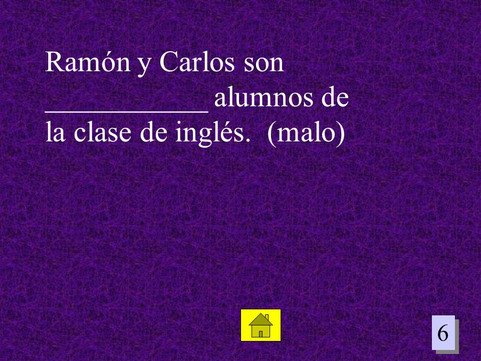Ramón y Carlos son ___________ alumnos de la clase de inglés. (malo)