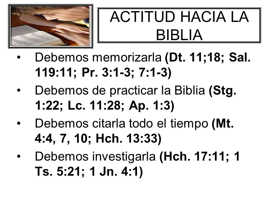 ACTITUD HACIA LA BIBLIA