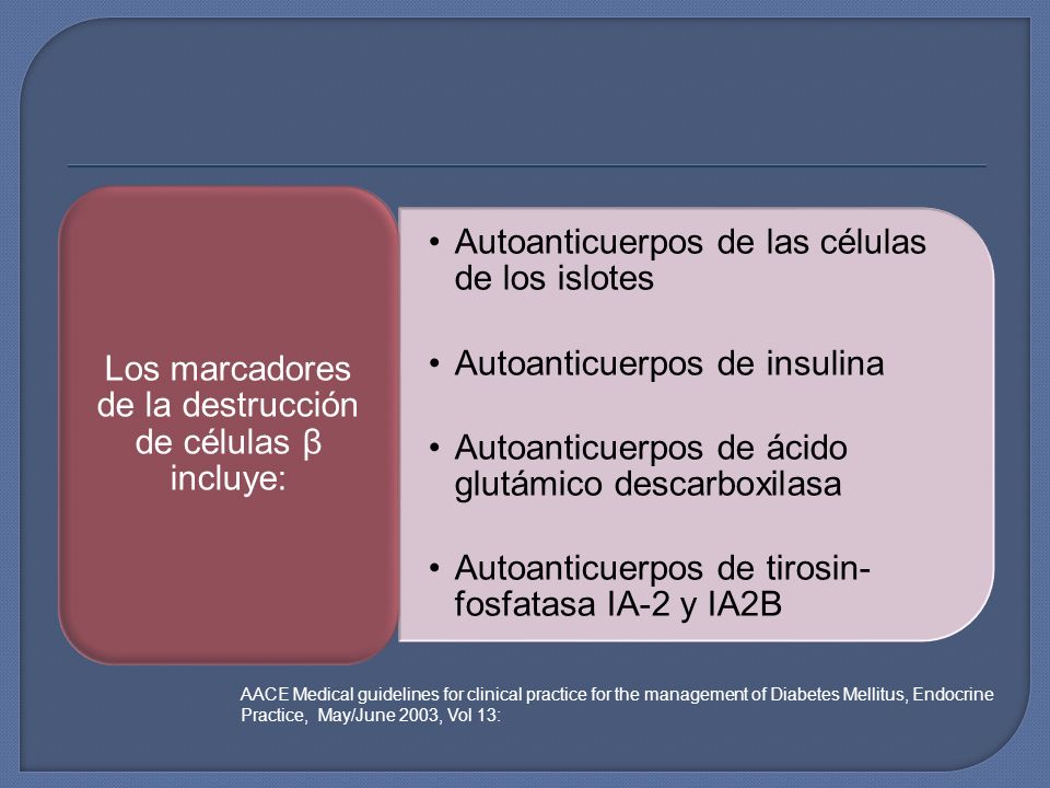 Los marcadores de la destrucción de células β incluye: