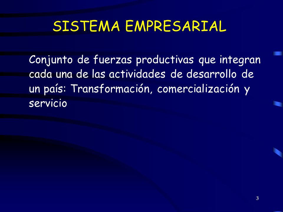 SISTEMA EMPRESARIAL Conjunto de fuerzas productivas que integran