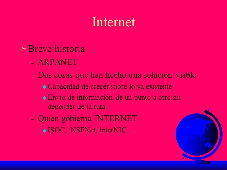 Internet Breve historia ARPANET