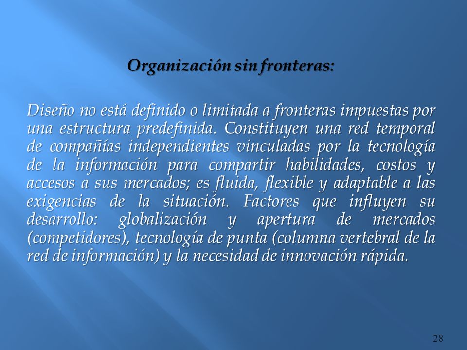 Organización sin fronteras: