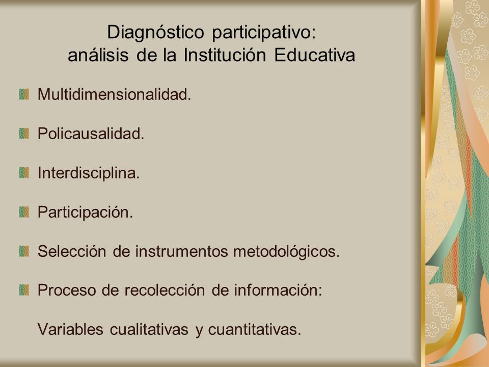 Diagnóstico participativo: análisis de la Institución Educativa