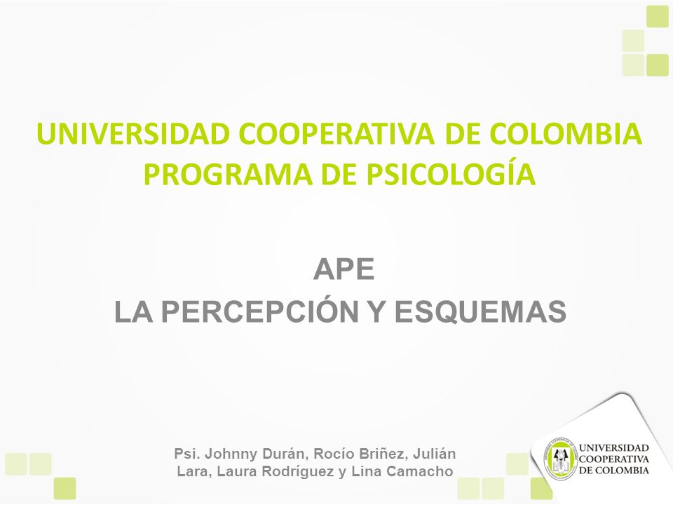 UNIVERSIDAD COOPERATIVA DE COLOMBIA PROGRAMA DE PSICOLOGÍA