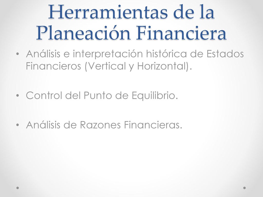 Herramientas de la Planeación Financiera