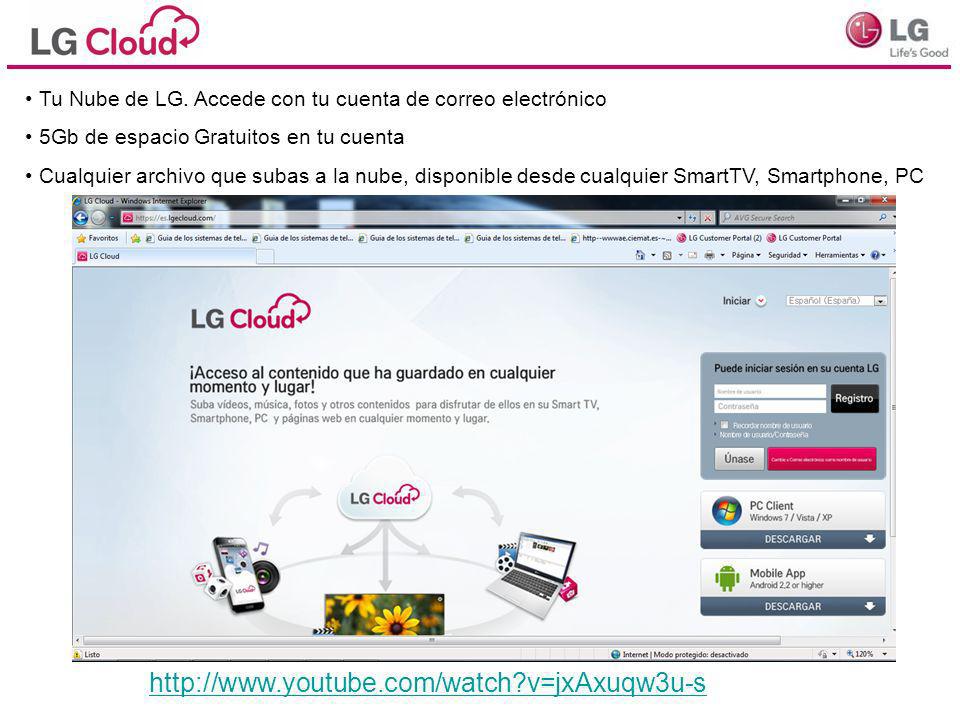 Tu Nube de LG. Accede con tu cuenta de correo electrónico
