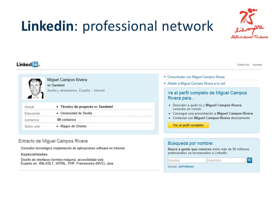 Linkedin: professional network