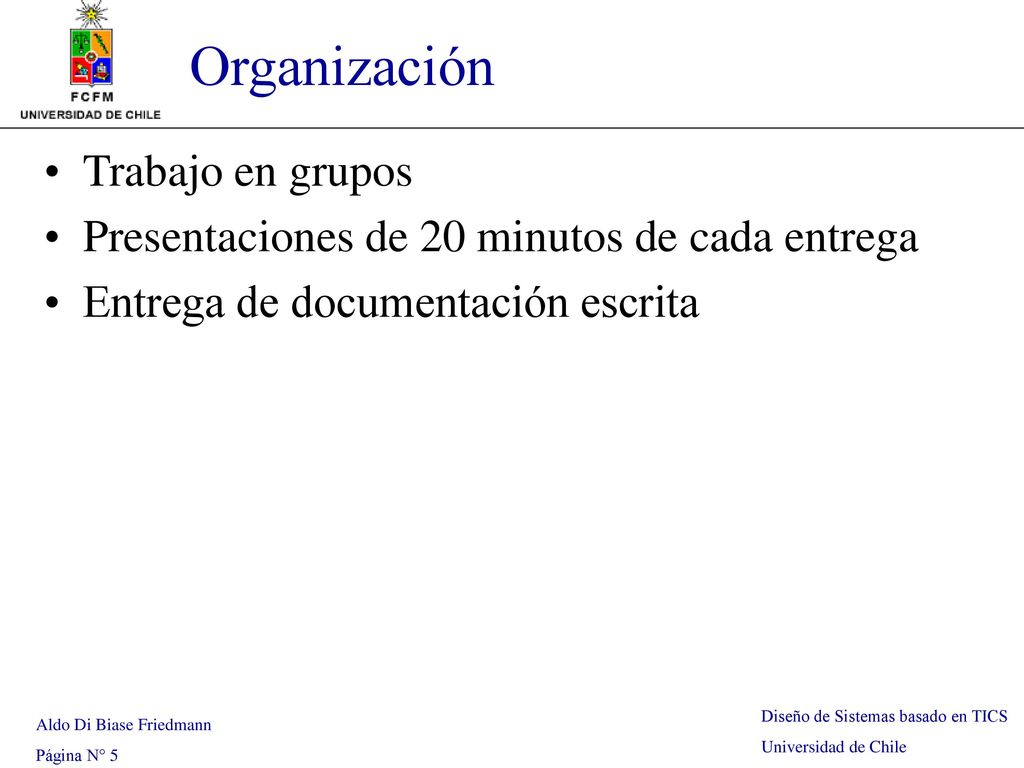 Organización Trabajo en grupos