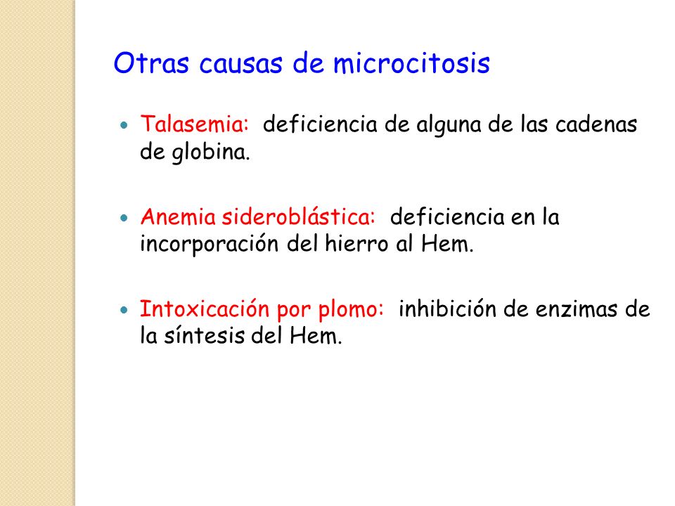 Otras causas de microcitosis