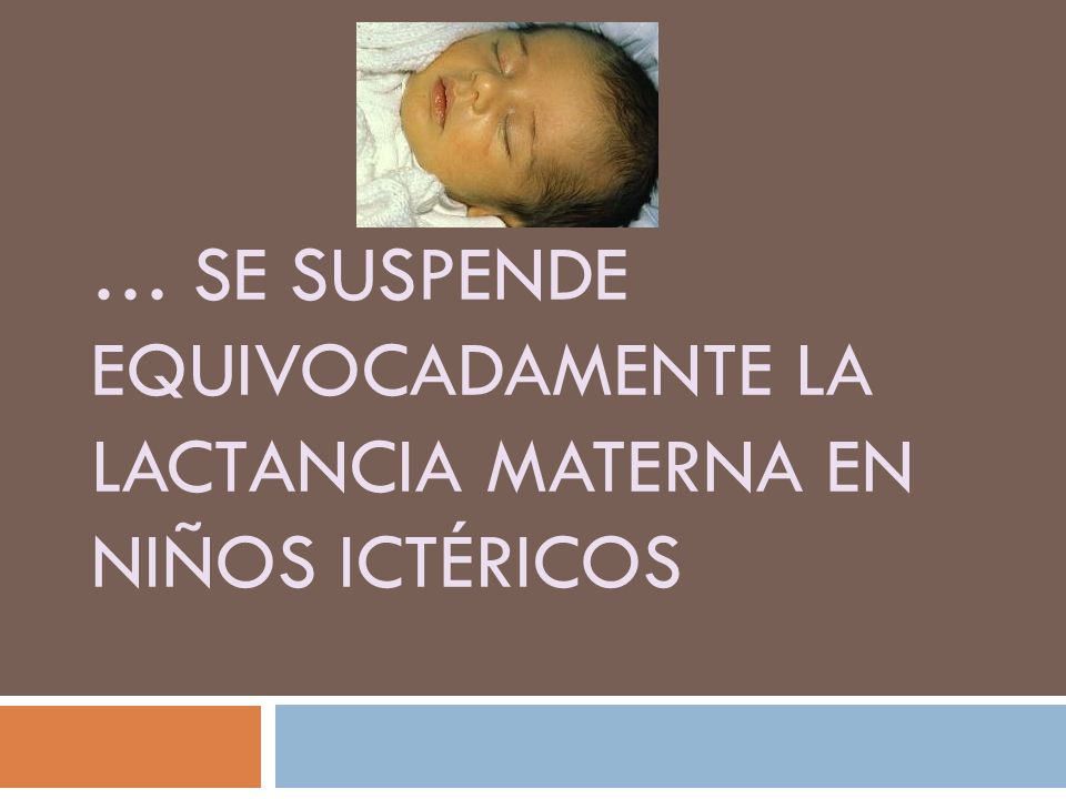 … se suspende equivocadamente la lactancia materna en niños ictéricos