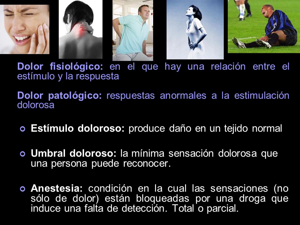 Estímulo doloroso: produce daño en un tejido normal