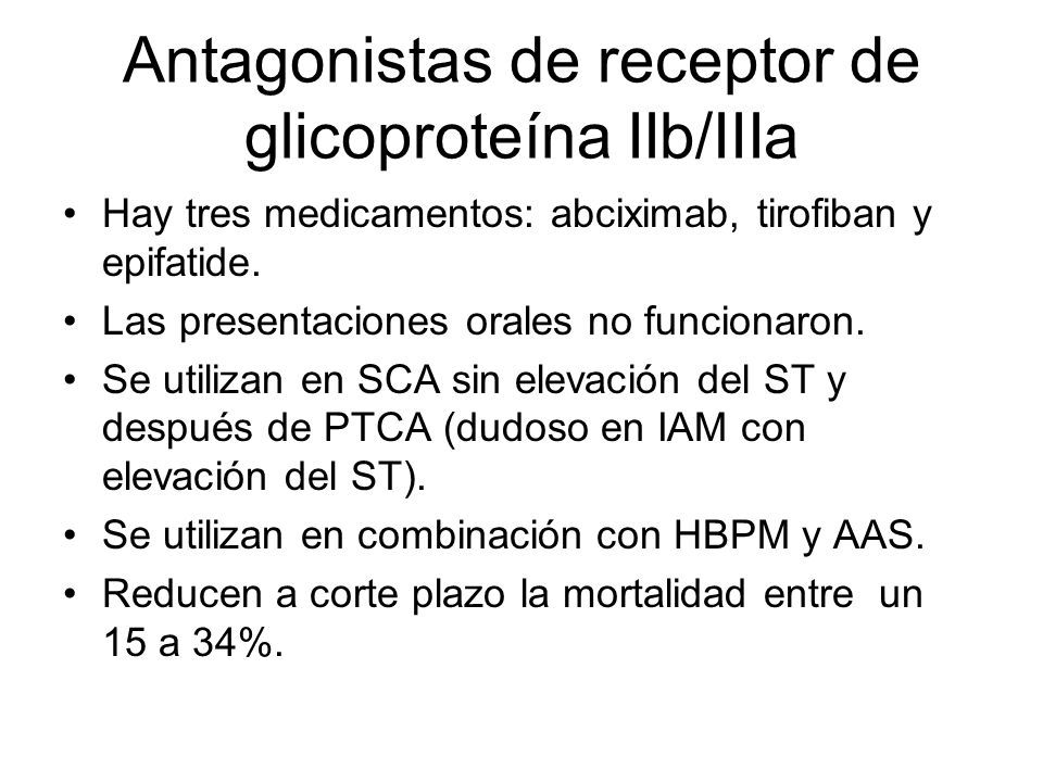 Antagonistas de receptor de glicoproteína IIb/IIIa