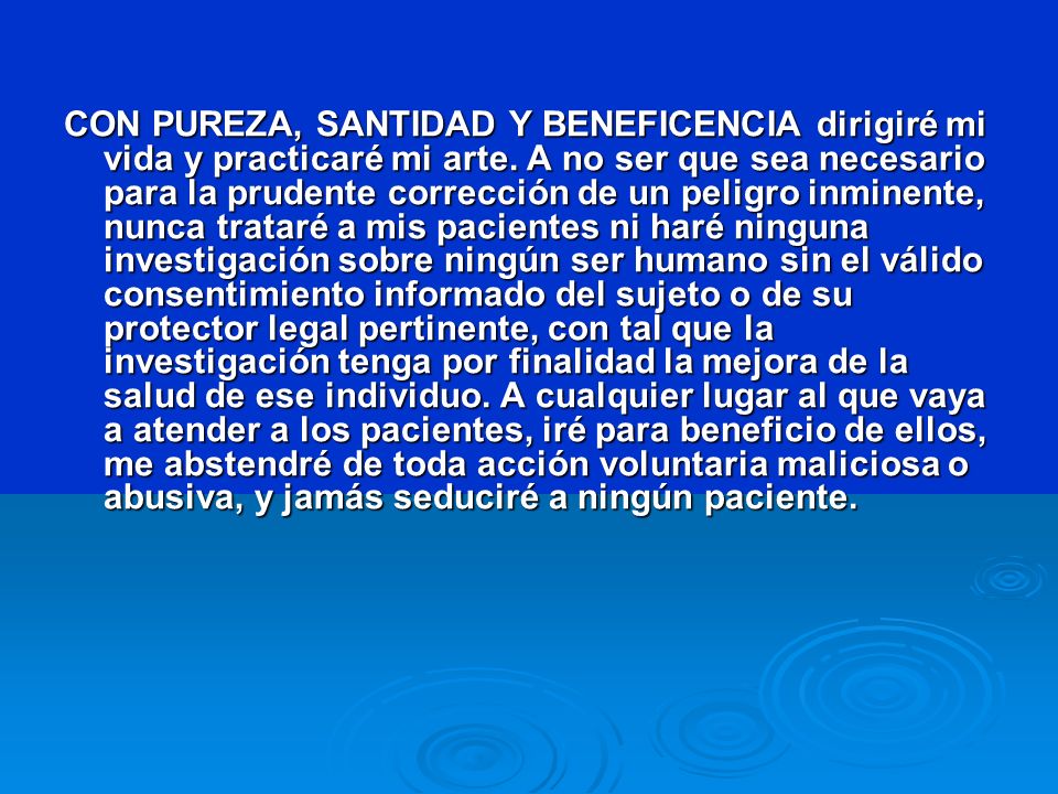 CON PUREZA, SANTIDAD Y BENEFICENCIA dirigiré mi vida y practicaré mi arte.