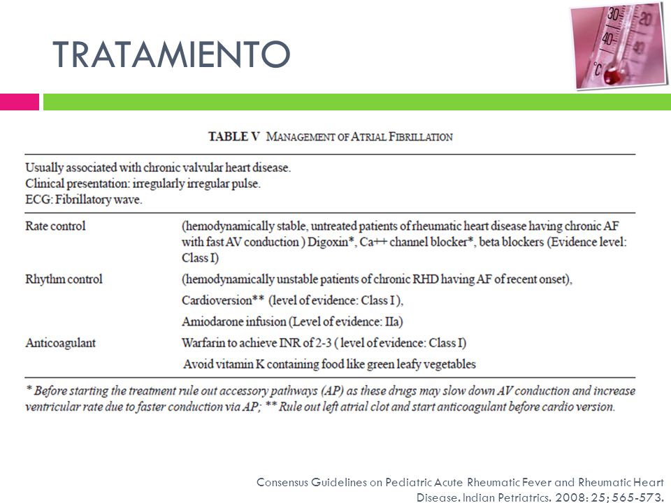 TRATAMIENTO Consensus Guidelines on Pediatric Acute Rheumatic Fever and Rheumatic Heart Disease.