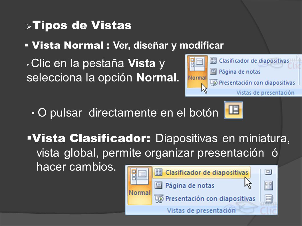 Vista Clasificador: Diapositivas en miniatura,