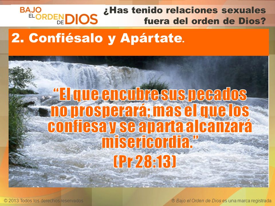 ¿Has tenido relaciones sexuales fuera del orden de Dios