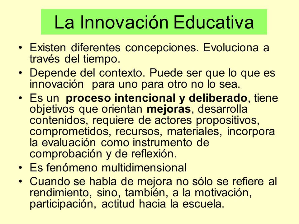 La Innovación Educativa