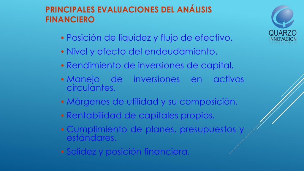 Principales Evaluaciones del Análisis Financiero