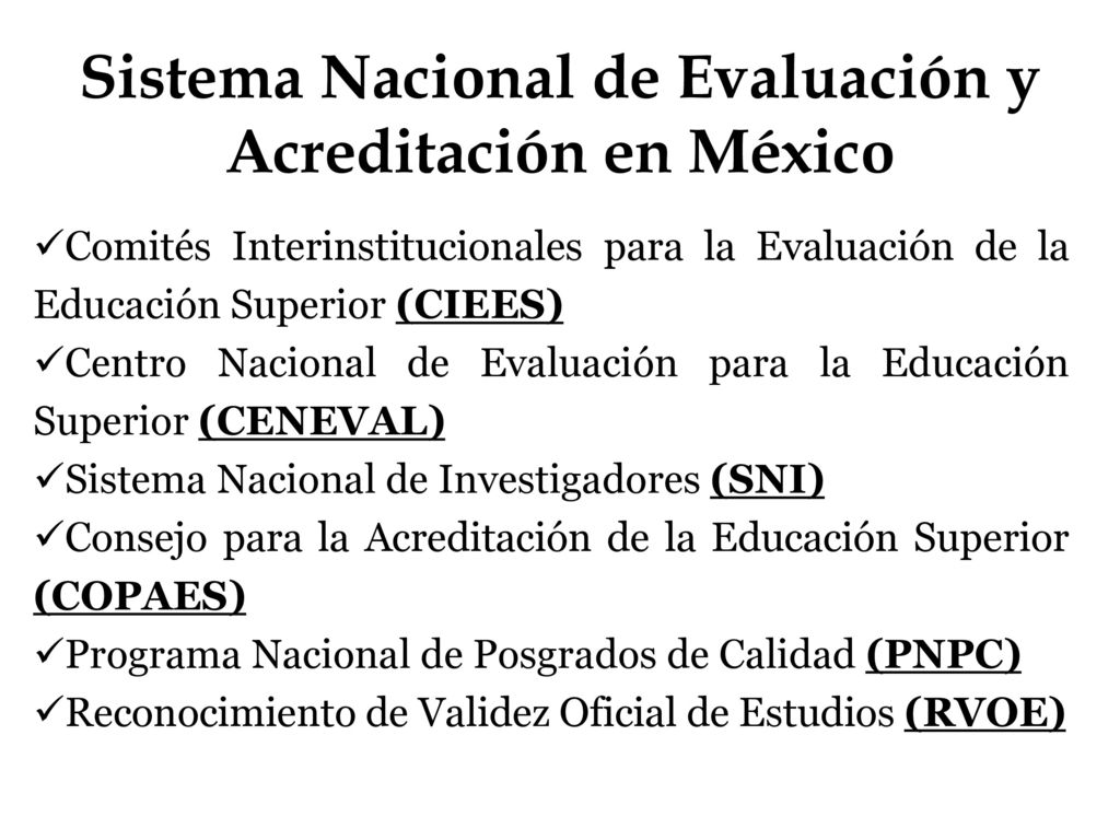 Sistema Nacional de Evaluación y Acreditación en México