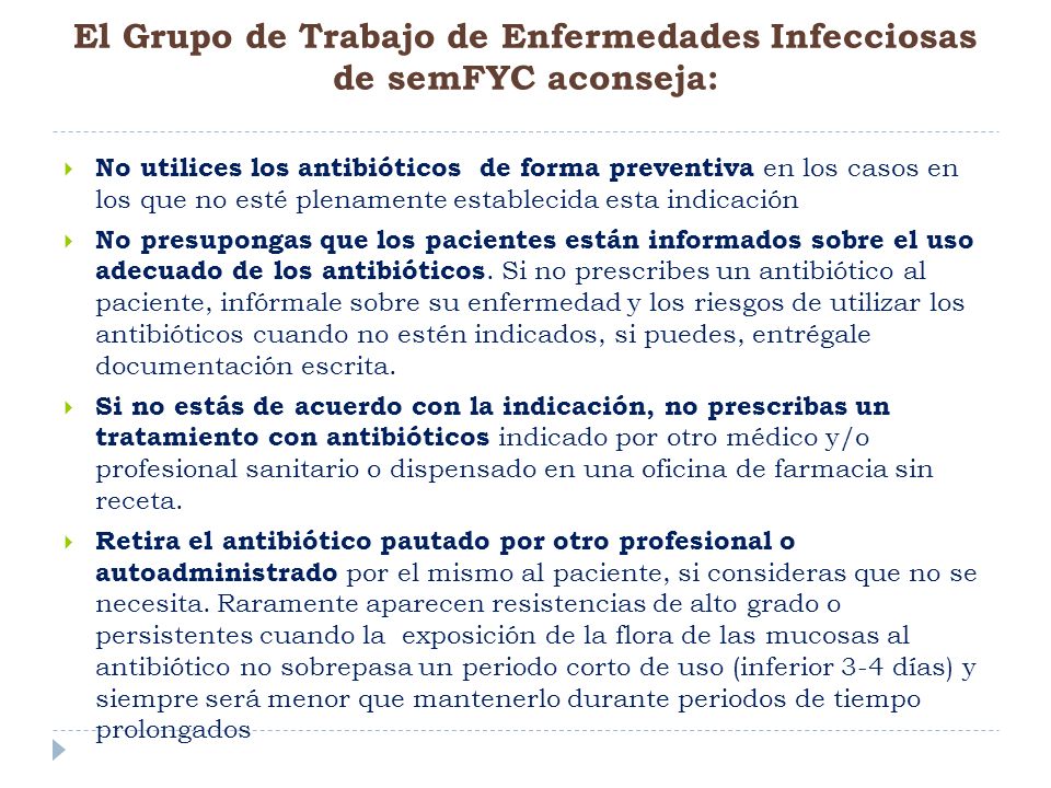 El Grupo de Trabajo de Enfermedades Infecciosas de semFYC aconseja: