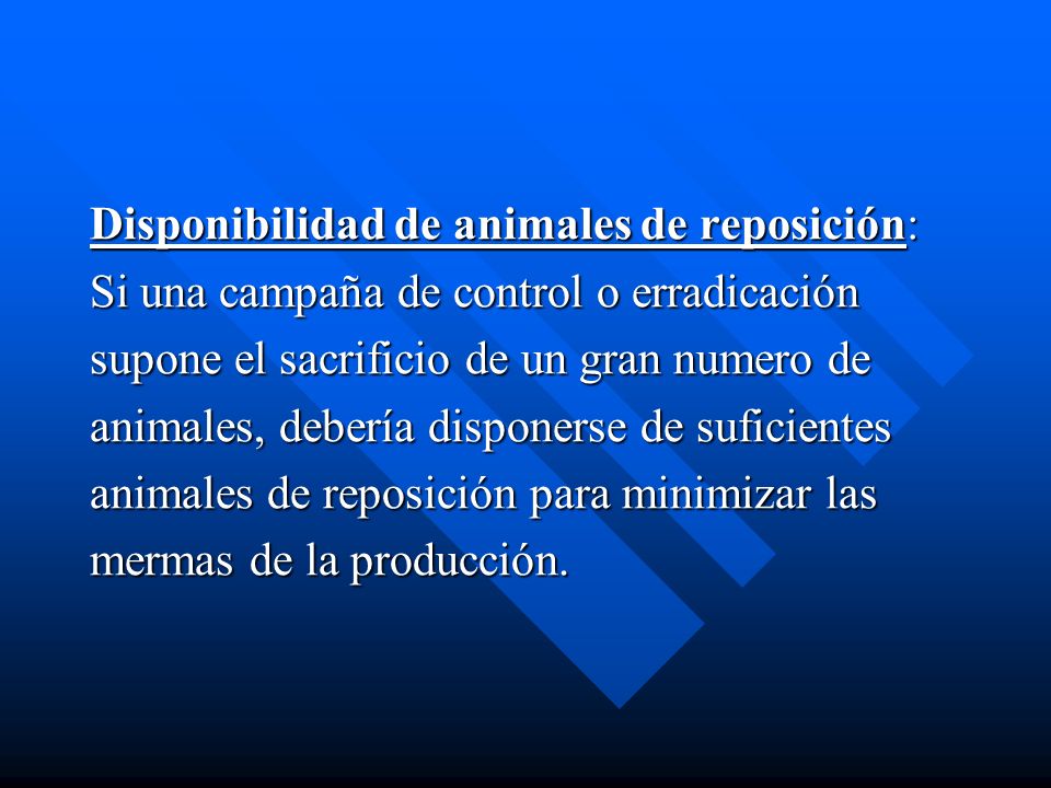 Disponibilidad de animales de reposición:
