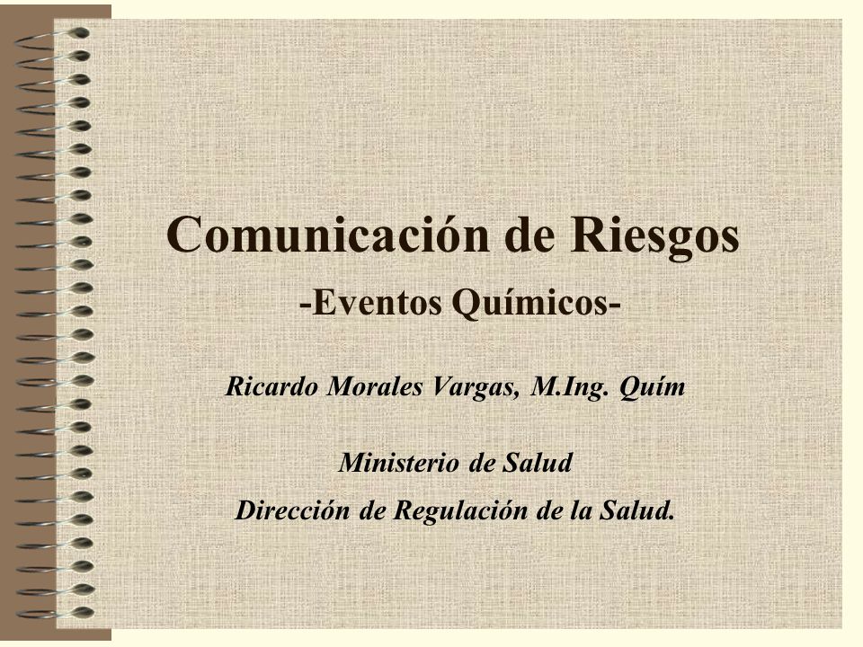 Comunicación de Riesgos -Eventos Químicos-