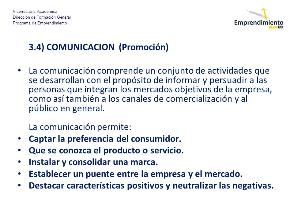 3.4) COMUNICACION (Promoción)
