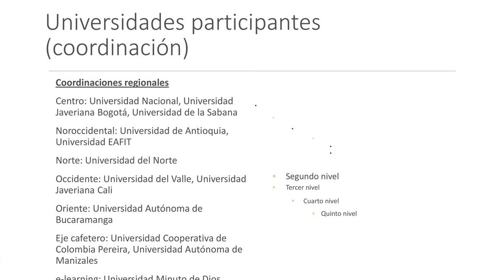 Universidades participantes (coordinación)