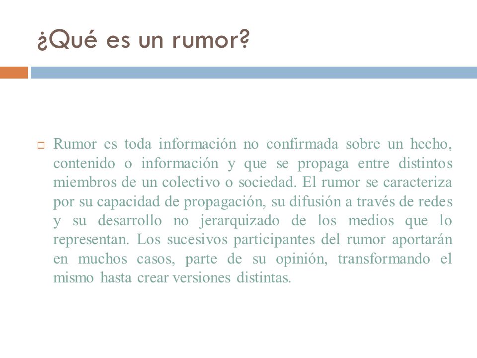 ¿Qué es un rumor