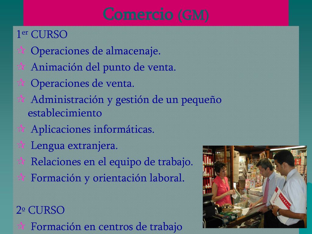 Comercio (GM) 1er CURSO ¶ Operaciones de almacenaje.