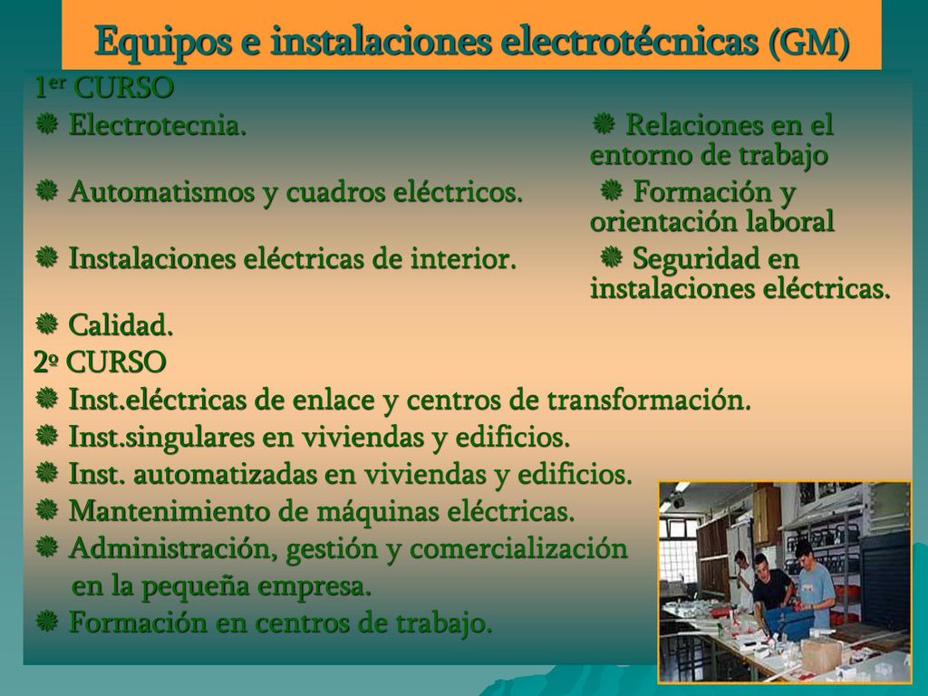 Equipos e instalaciones electrotécnicas (GM)