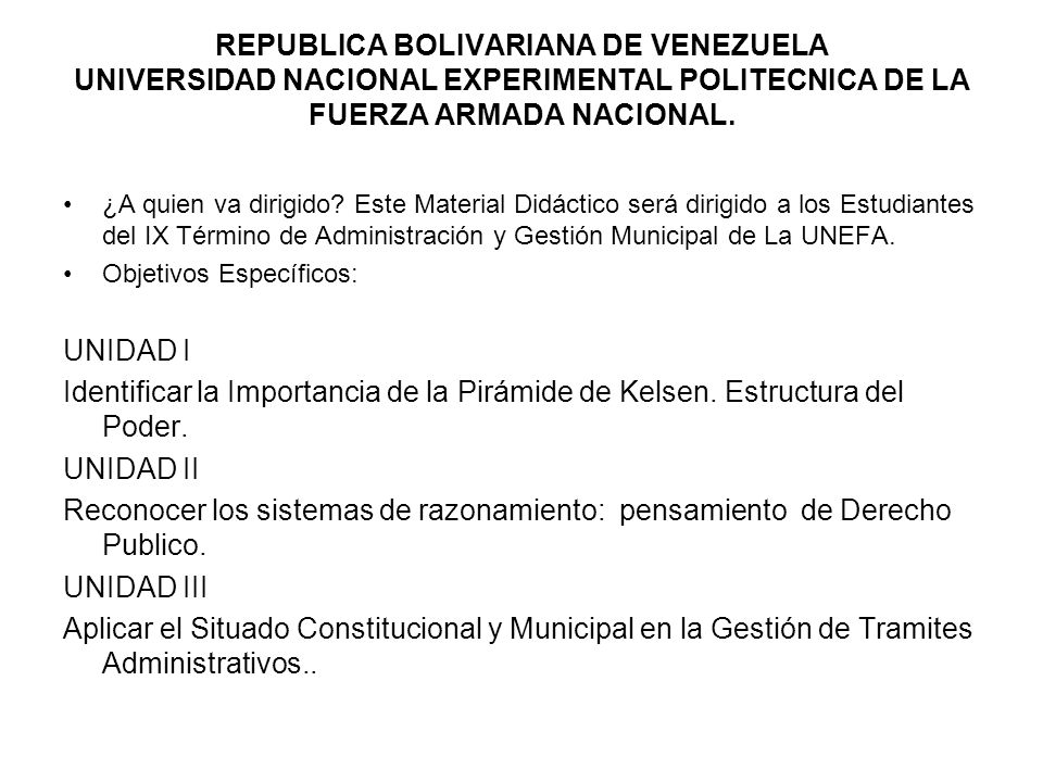 REPUBLICA BOLIVARIANA DE VENEZUELA UNIVERSIDAD NACIONAL EXPERIMENTAL POLITECNICA DE LA FUERZA ARMADA NACIONAL.