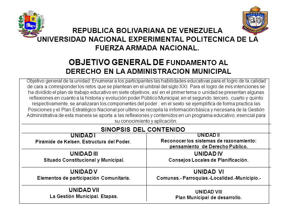 REPUBLICA BOLIVARIANA DE VENEZUELA UNIVERSIDAD NACIONAL EXPERIMENTAL POLITECNICA DE LA FUERZA ARMADA NACIONAL.