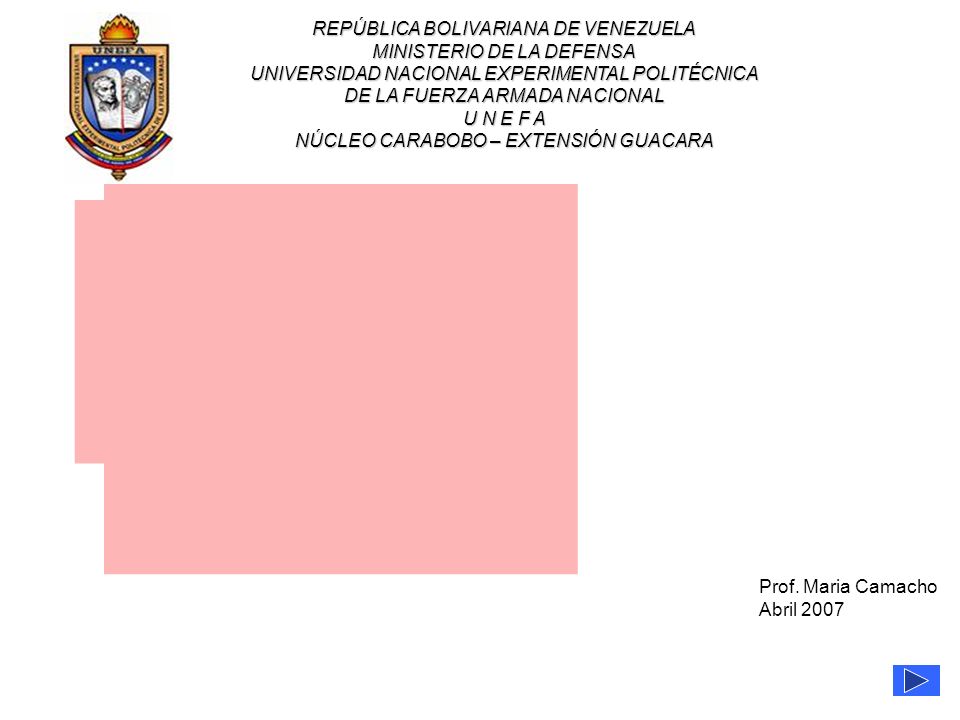 REPÚBLICA BOLIVARIANA DE VENEZUELA MINISTERIO DE LA DEFENSA