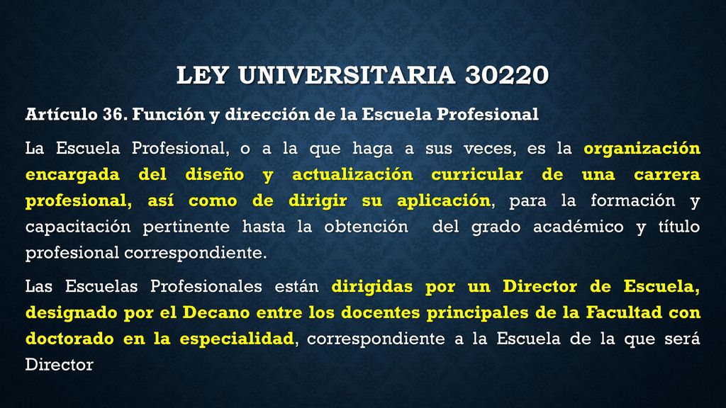 Ley Universitaria 30220