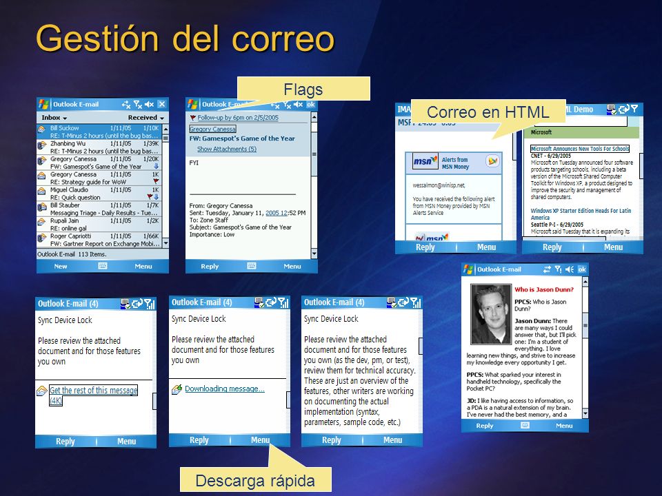 Gestión del correo Flags Correo en HTML Descarga rápida
