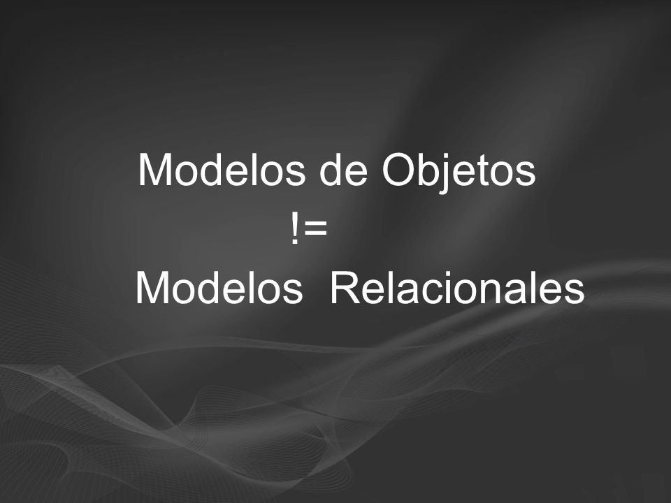 Modelos de Objetos != Modelos Relacionales 3/24/2017 4:02 PM