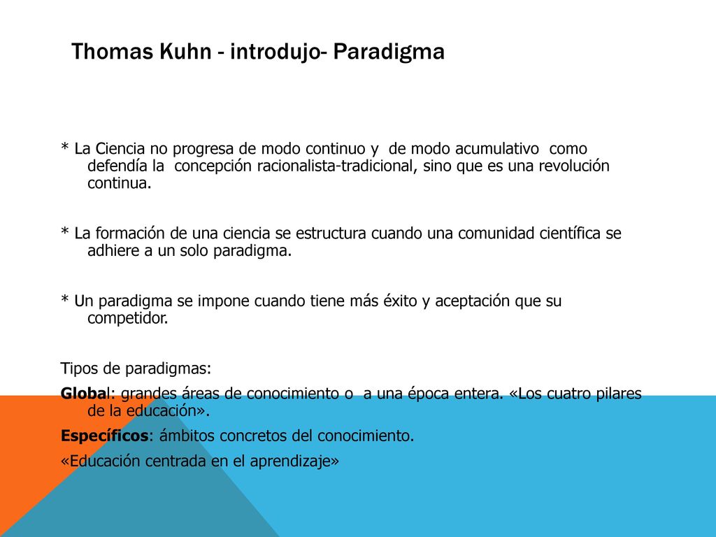 Thomas Kuhn - introdujo- Paradigma