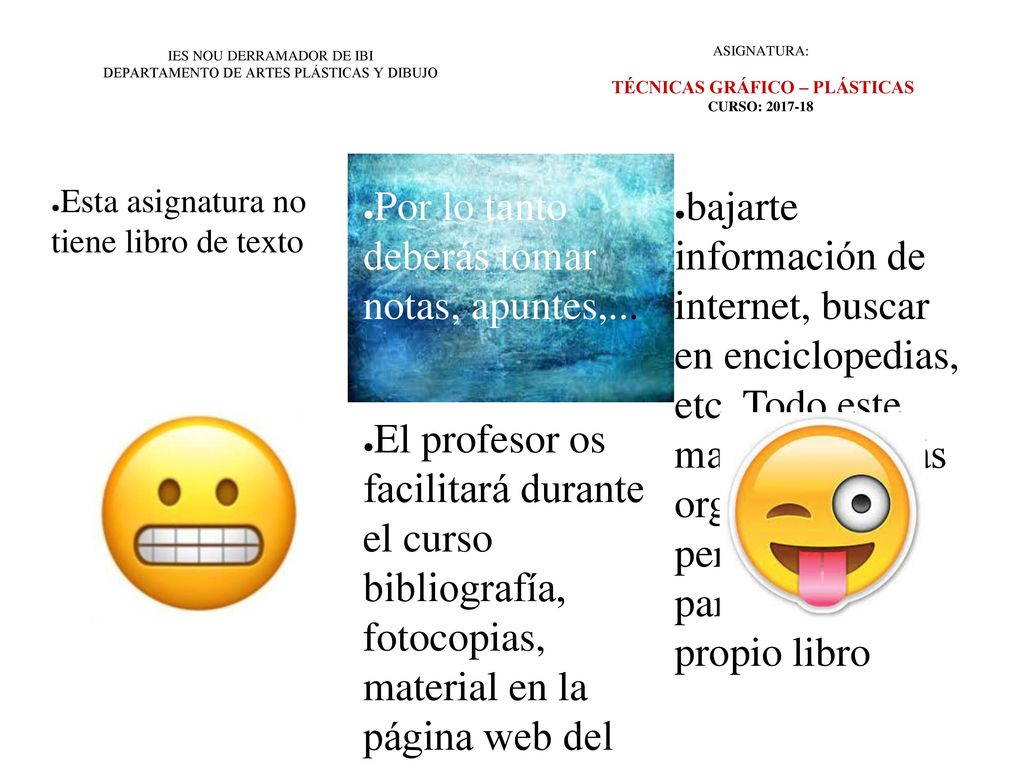 IES NOU DERRAMADOR DE IBI DEPARTAMENTO DE ARTES PLÁSTICAS Y DIBUJO