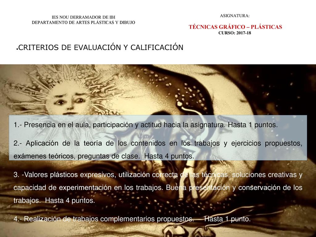 IES NOU DERRAMADOR DE IBI DEPARTAMENTO DE ARTES PLÁSTICAS Y DIBUJO