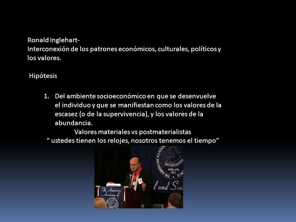 Valores materiales vs postmaterialistas