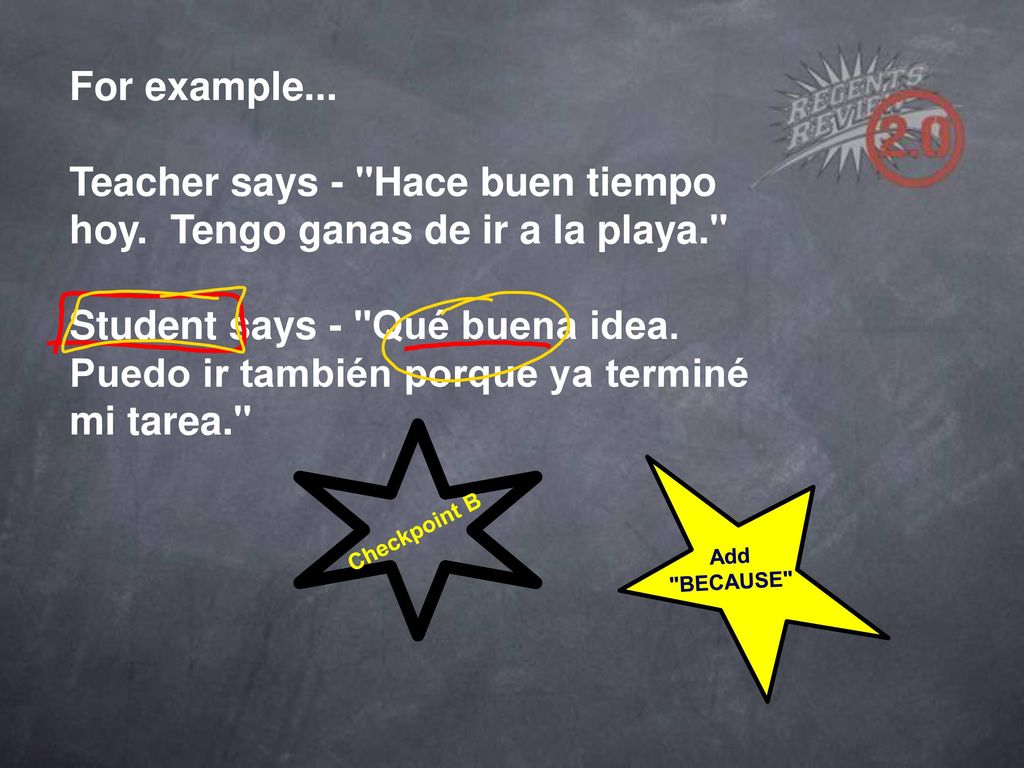 Teacher says - Hace buen tiempo hoy. Tengo ganas de ir a la playa.